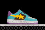 A Bathing Ape Bape Sta Teal Brown Yellow Suede 2.jpg