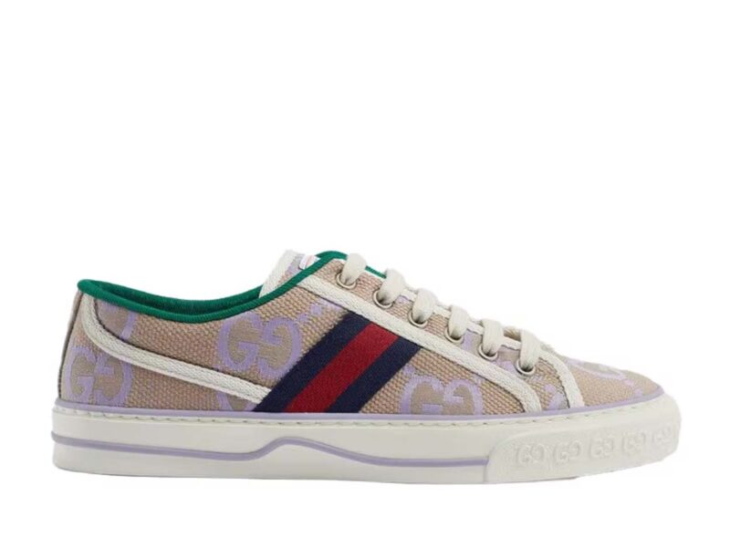 Gucci Jumbo GG Tennis 1977 Beige Lilac Canvas