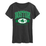 Boston Mass Clover Womens Short Sleeve Graphic T Shirt Shirt Gifts for Women.jpg