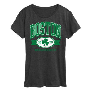 Boston Mass Clover Womens Short Sleeve Graphic T Shirt Shirt Gifts for Women.jpg