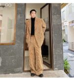 camel corduroy corn kernel oversized shoulder pad suit coat jgbyw.jpg