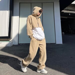 early spring original korean version heavy pile thick knitted sweatshirt sweatpants suits l7t2e.jpg