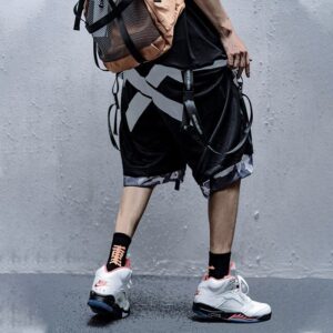 national tide darkwear camouflage loose two sided wearing functional style five point pants czj96.jpg