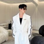 original korean version of the niche pressed strip cropped wide leg pants suits arnvl.jpg